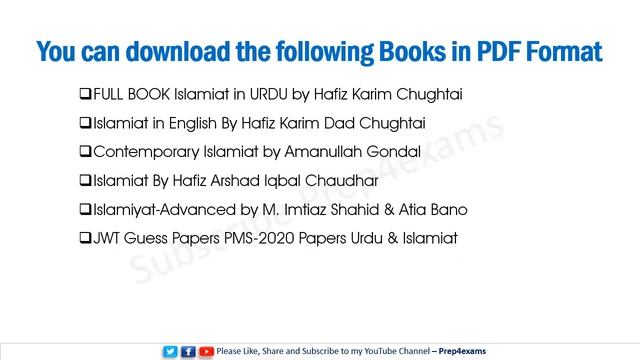 Recommended Islamiat Books Download in PDF - CSS, PMS and PCS Books in PDF - Prep4exams смотреть онлайн