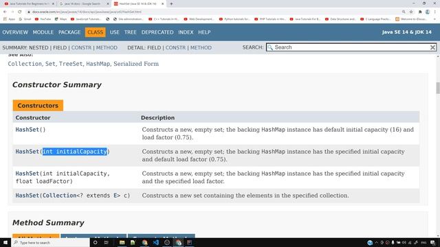 HashSet in Java смотреть онлайн