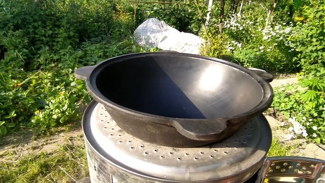 Подготовка чугунного казана к применению, обжиг, печь из подручных средств. смотреть онлайн