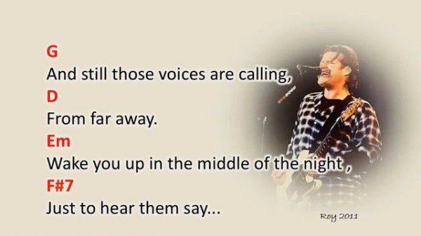 Hotel California Chords and Lyrics Backing Track Version