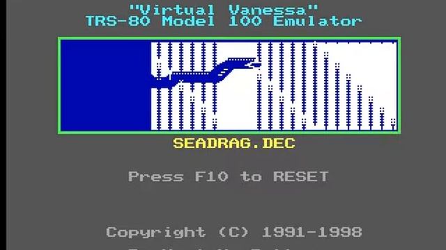 Sea Dragon - TRS 80 Model 100 Tandy Radio Shack - emulador Virtual Vanessa 8085 DOSBox смотреть онлайн