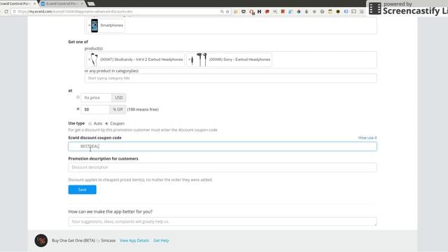 How to create BOGO promotion with coupon in Ecwid store смотреть онлайн