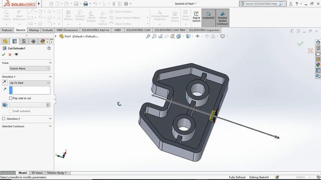 How to make CUT EXTRUDE from a distance on Solidworks| CAD Tutorials for Beginners смотреть онлайн