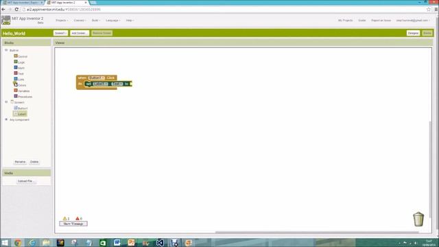Hello World Tutorial - MIT App Inventor