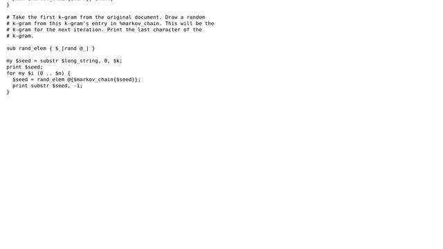 Markov chain-based random text generator in Perl смотреть онлайн