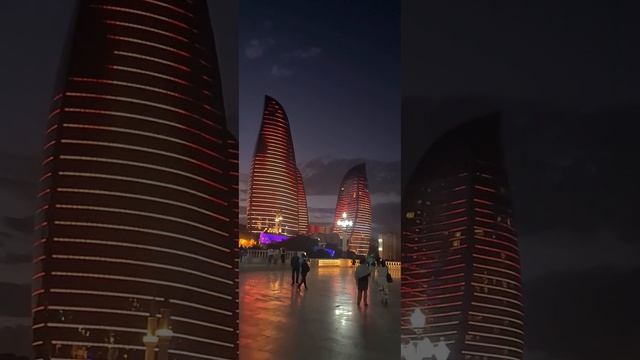Flame Towers Baku #baku #flametowers #travel #azerbaycan #sightseeing смотреть онлайн