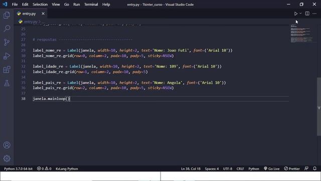 Curso Python Tkinter - Entry Tkinter, com exemplo prático смотреть онлайн