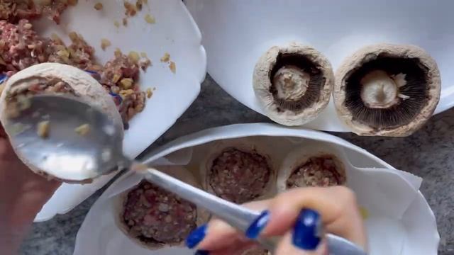 Фаршированные грибы в духовке! смотреть онлайн