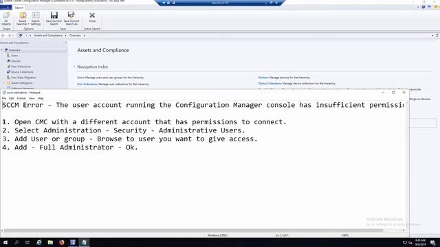 Fix SCCM Configuration Manager Insufficient Permissions Error