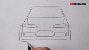 Как нарисовать машину Тойота Марк 2