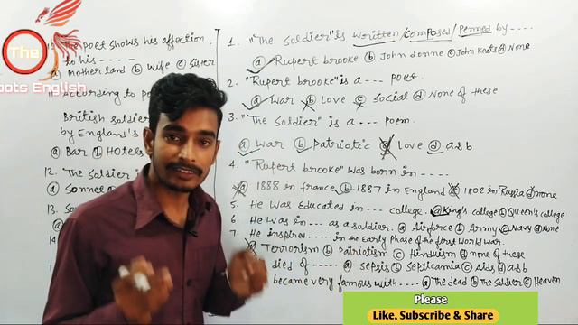 The Soldier By Rupert Brooke || वस्तुनिष्ठ प्रश्न || Objective questions || 2020 смотреть онлайн