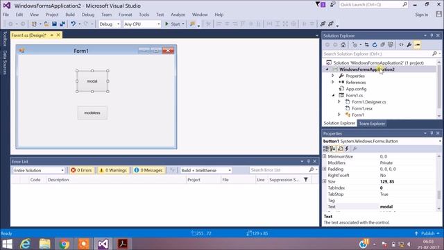Modal and Modeless Dialogue Box in Windows Form смотреть онлайн