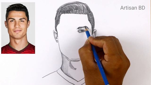 How To Draw Realistic Cristiano Ronaldo, Easy Pencil Sketch #cr7 смотреть онлайн