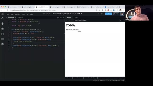 Intro to React Testing [Jest and React Testing Library Tutorial] смотреть онлайн