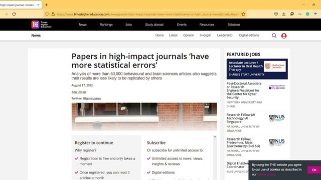 High impact journals ‘contain more errors смотреть онлайн
