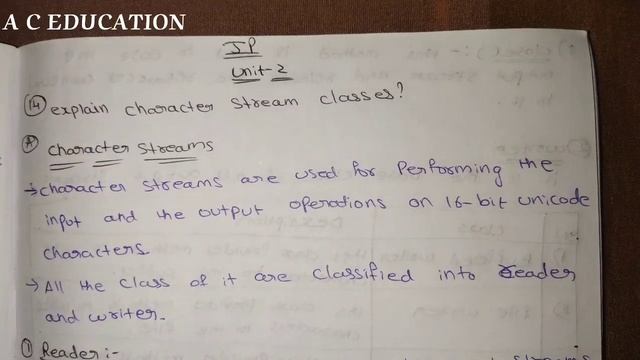 Explain character stream Classes | Java Programming | A C EDUCATION #13 смотреть онлайн