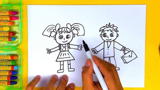 Рисуем на 1 сентября ШКОЛЬНИКОВ смотреть онлайн