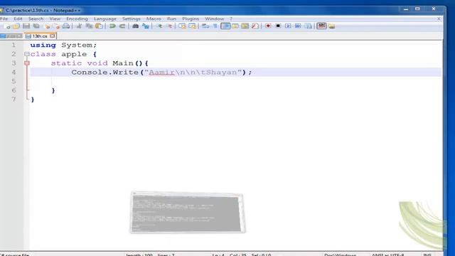 13 of 250 c sharp training Escape Sequences New Line Tab space Carriage Return смотреть онлайн