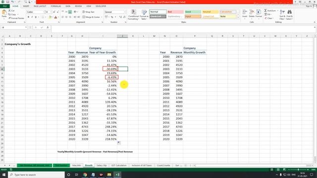 Growth Calculation | Excel 2003, 2007, 2013, 2016, 2019, 365 смотреть онлайн