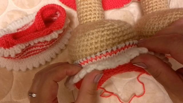 Вяжем спицами башмачки для игрушки кошечка в стиле тильда. смотреть онлайн