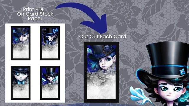 Gothic Fantasy - Blue Period Oracle Card Template, Affirmation Template, Lunchbox Templates смотреть онлайн