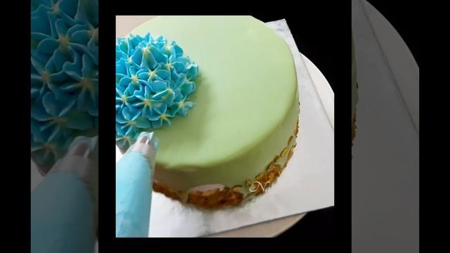 Hydrangea flower Piping| Hydrangea flower on Cake | Cake decoration Video смотреть онлайн