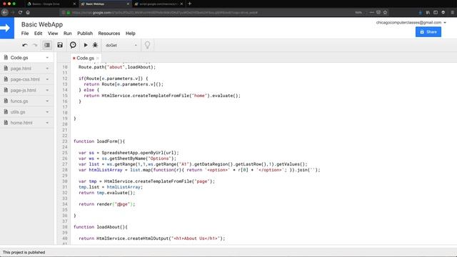 Create Routes, Render Views in Web App - Google Apps Script Web App Tutorial - Part 8 смотреть онлайн