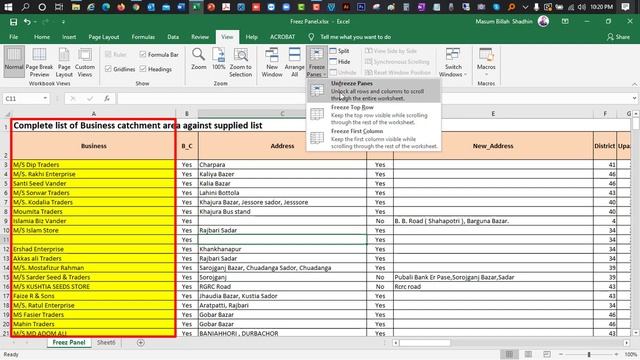 Freeze Panes In Excel || Using Freeze Panes In Excel смотреть онлайн