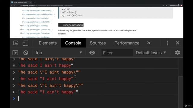 How to Model Data Efficiency: String Escape Characters --The Modern JavaScript Boot Camp смотреть онлайн