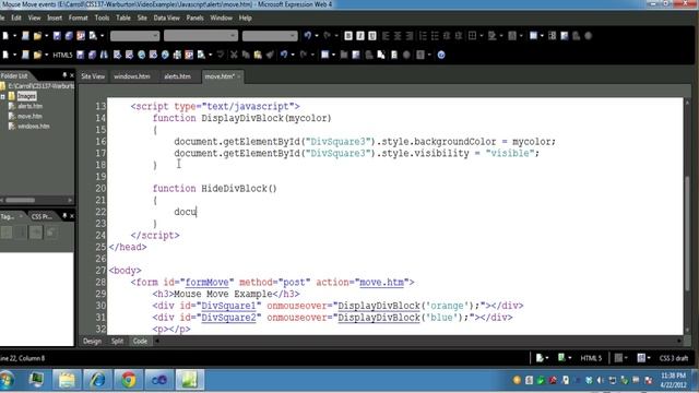 Javascript. Mouse Move Events смотреть онлайн