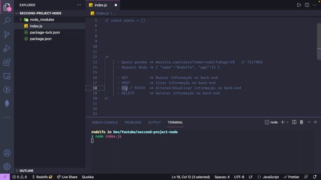 COMO CRIAR UMA API COM NODE | MÉTODOS HTTP | APRENDENDO BACK-END смотреть онлайн