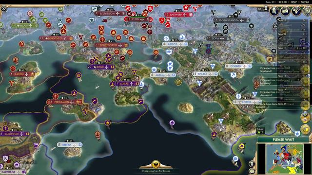 Civilization 5: Brave New World - AI Only Teams: Europe [Gameplay Mods] Part 18 смотреть онлайн