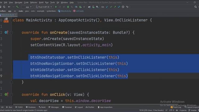ANDROID - SHOW AND HIDE STATUS AND NAVIGATION BARS || TUTORIAL IN KOTLIN смотреть онлайн
