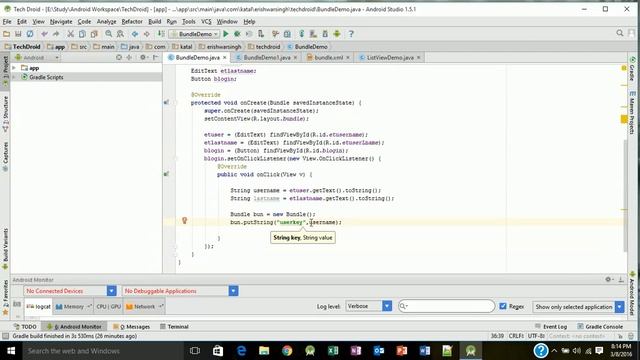 Lesson 27 Android Studio Setup Bundle Class смотреть онлайн