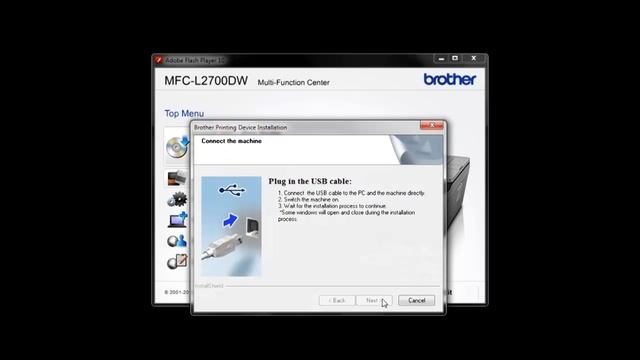 Setup using a USB cable | Brother MFCL2740DW смотреть онлайн