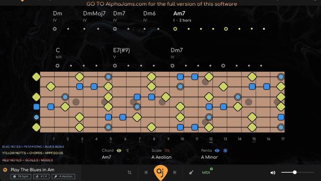 Funky Urban A Minor Blues Jam Track Guitar Backing Track (96 BPM) смотреть онлайн