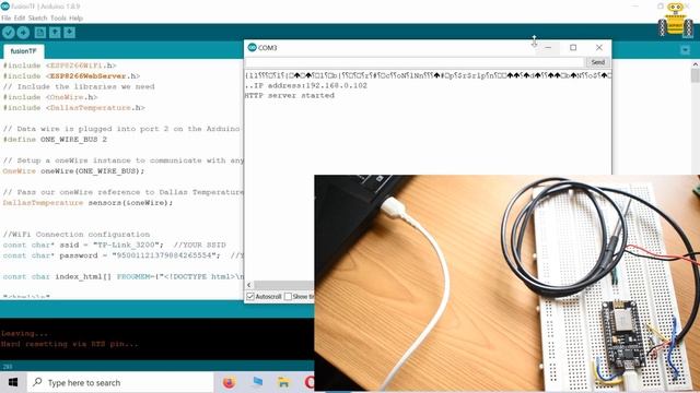 ESP8266 Webserver based Thermometer using DS18B20 and Fusion charts смотреть онлайн