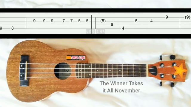 Melody The Winner Takes it All November Slow Easy Fingerstyle Ukulele Tabs Tutorial смотреть онлайн