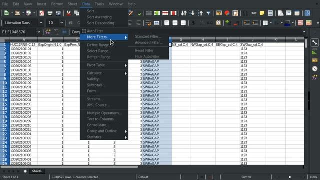 Get Unique/Distinct Values From Column In LibreOffice/OpenOffice