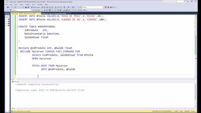 Percorrendo tabela usando cursor no SQL смотреть онлайн