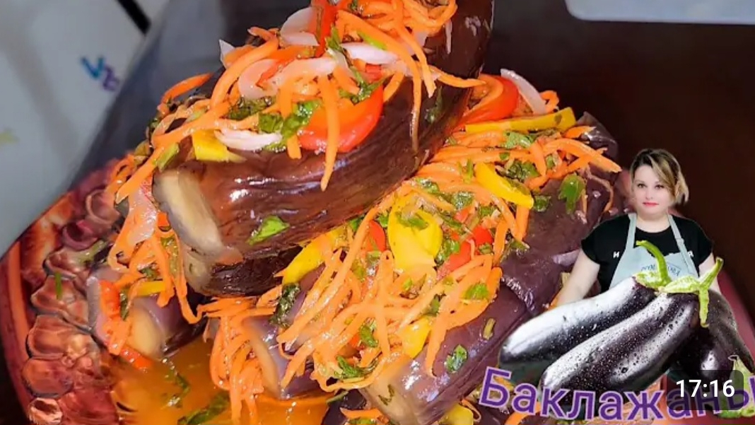 МАРИНОВАННЫЕ ФАРШИРОВАННЫЕ БАКЛАЖАНЫ С ОВОЩАМИ.🥕🧅🫑 смотреть онлайн