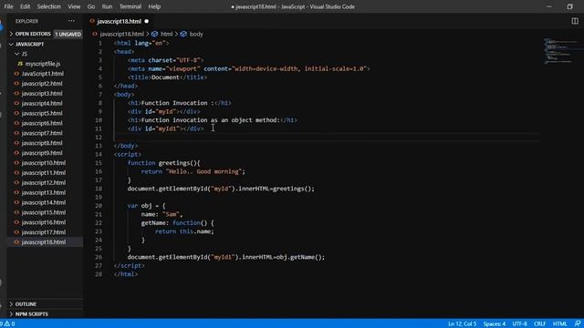Function invocation in JavaScript | Constructor Function Invocation | Invoking object method смотреть онлайн