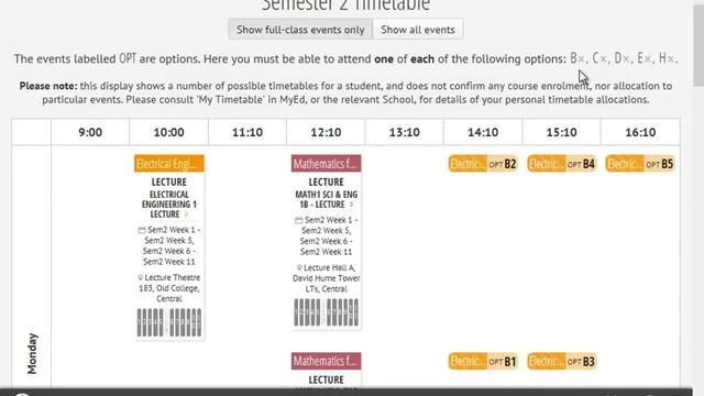 Course Timetable Browser screencast смотреть онлайн