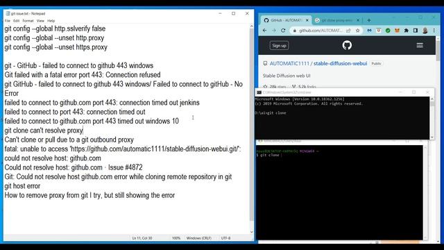 git clone error quick fix, host, proxy, 443 err solve, how to fix git смотреть онлайн
