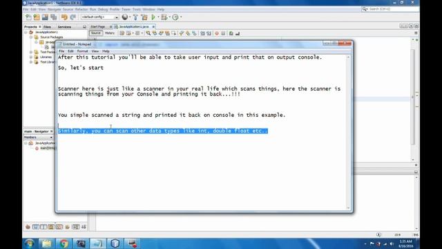 JAVA Tutorial For Beginners - 4) Taking Input From Console смотреть онлайн