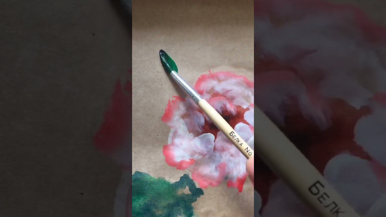 Рисуем пион акварелью. Уроки рисования. Как нарисовать пошагово. смотреть онлайн