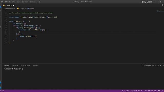 Nested Array to merge single Array using recursion function #8 || Javascript #reactjs #javascript смотреть онлайн
