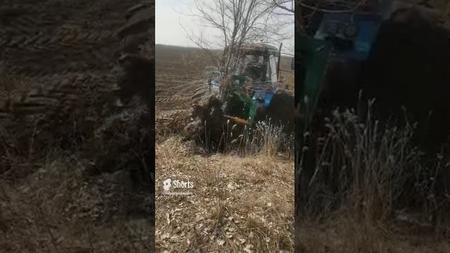 Корчеватель гидравлический КГЧ-1,2 Леспромресурс - корчевка на тракторе МТЗ-82 смотреть онлайн