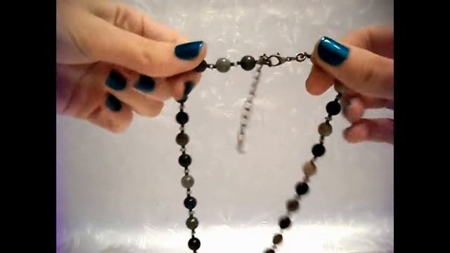 Стильное длинное колье из бисера с лабрадорами "Пламенный закат" NataliaLuzik смотреть онлайн