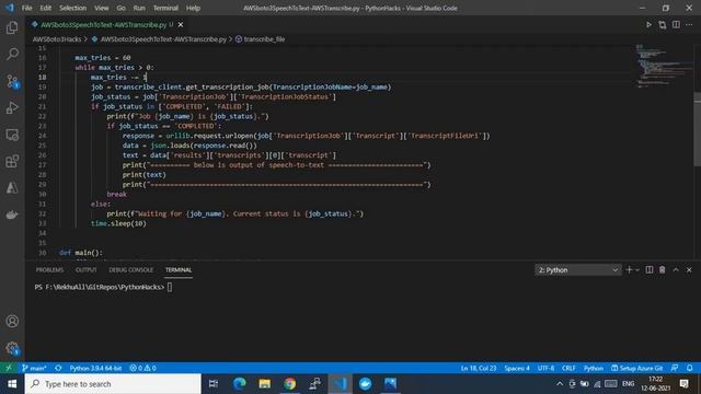 Speech to Text Converter Using Amazon Transcribe Service With Python смотреть онлайн
